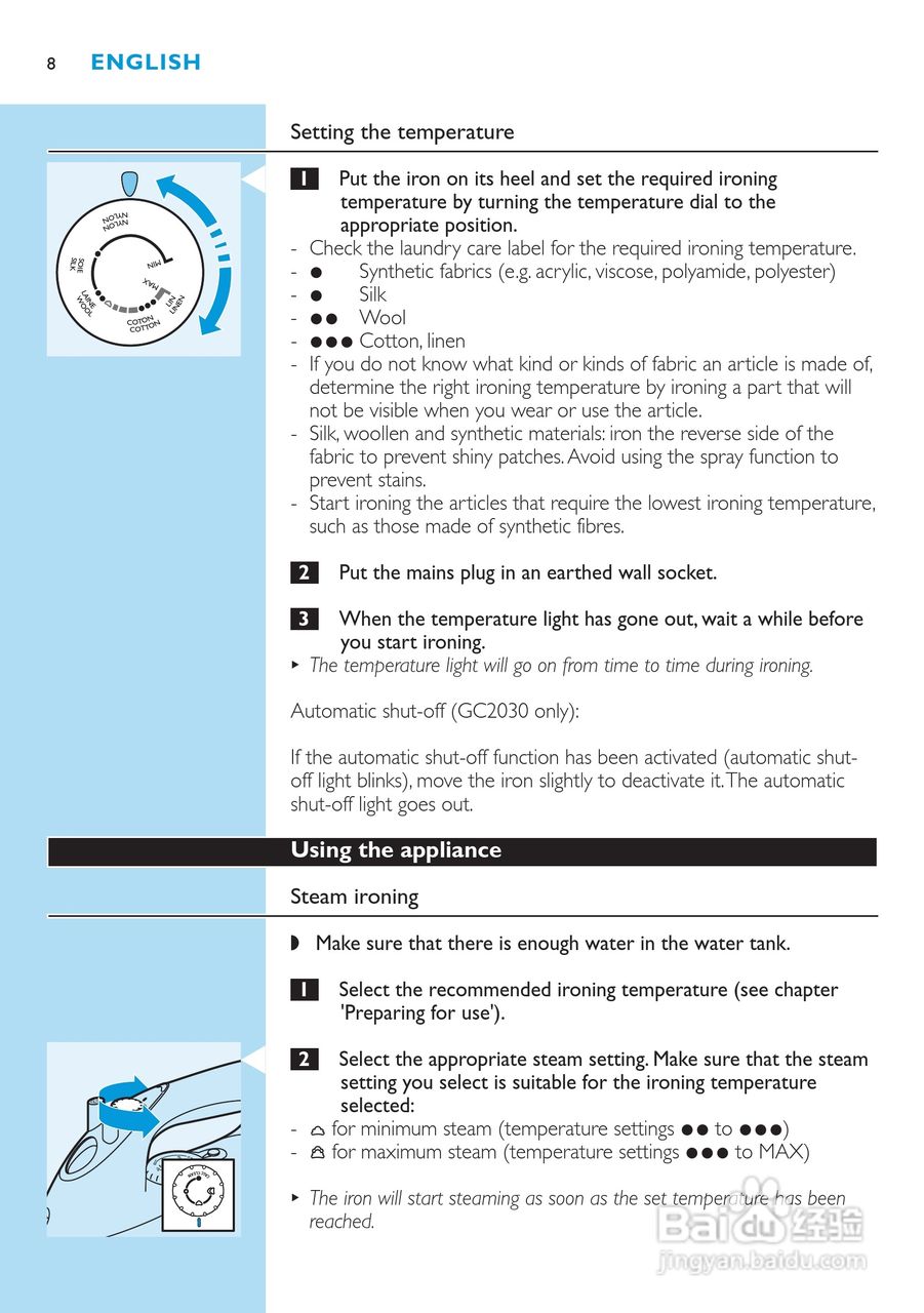 PHILIPS GC2010电熨斗使用说明书:[1]