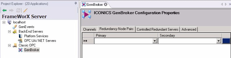 GENESIS64 冗余设置选项 - V10.95