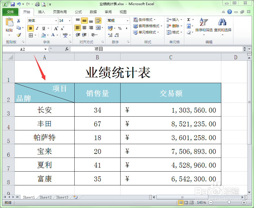 图文讲解如何在Excel中制作斜线表头?