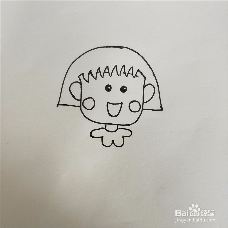 怎么画樱桃小丸子的简笔画?