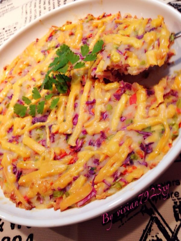 彩虹芝士条焗饭