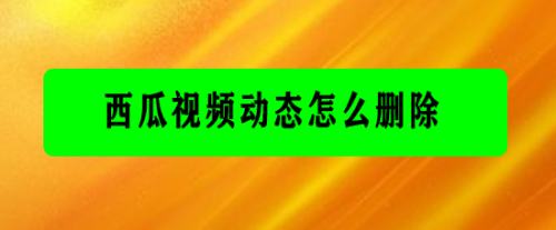 西瓜视频动态怎么删除