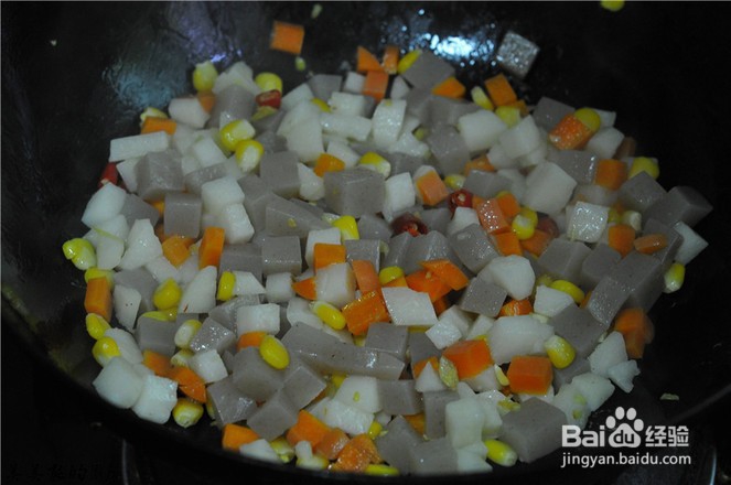 五彩的魔芋豆腐