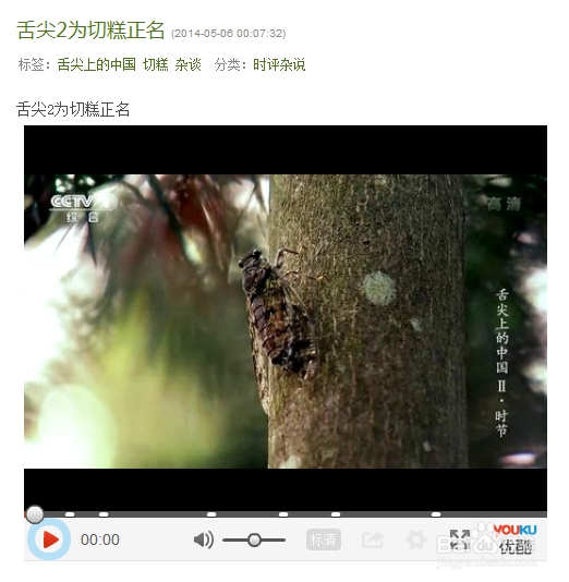 怎样在新浪博客上插入优酷视频