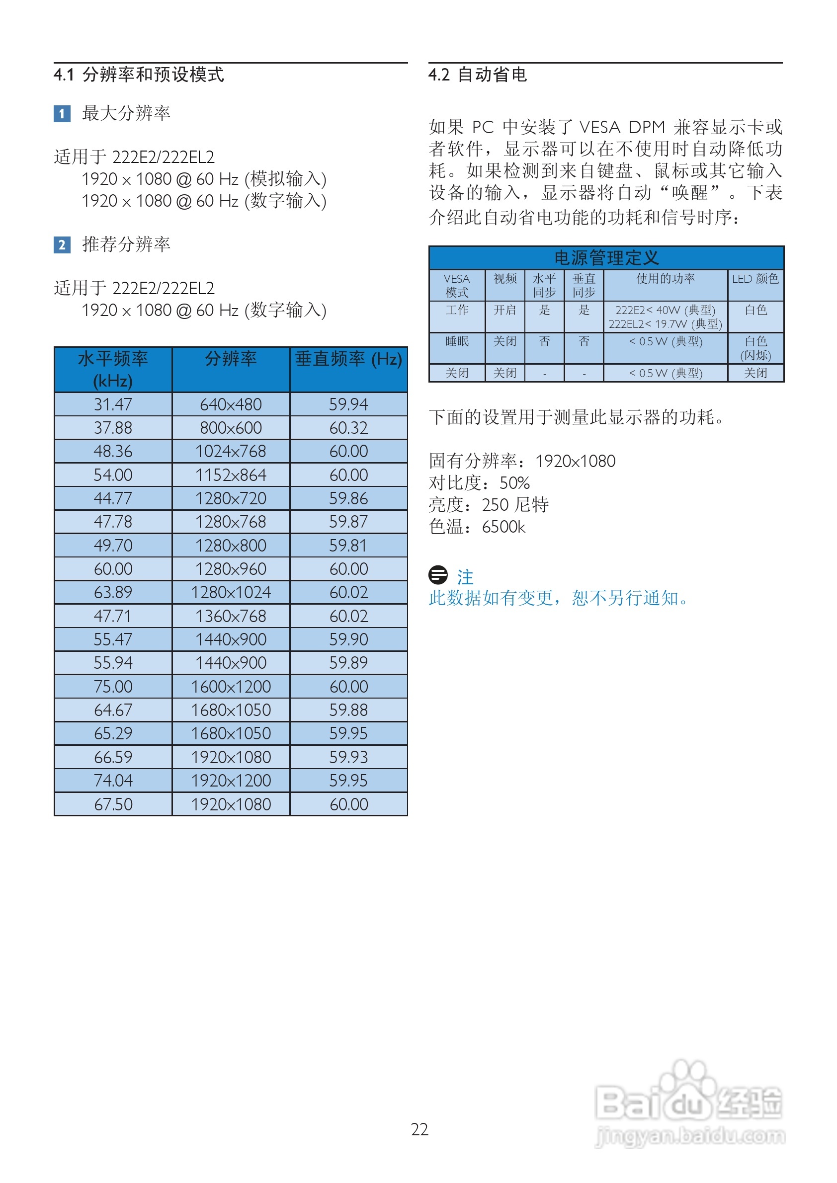 飞利浦222E2SB/93液晶显示器使用说明书:[3]