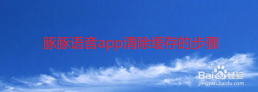 豚豚语音app清除缓存的步骤
