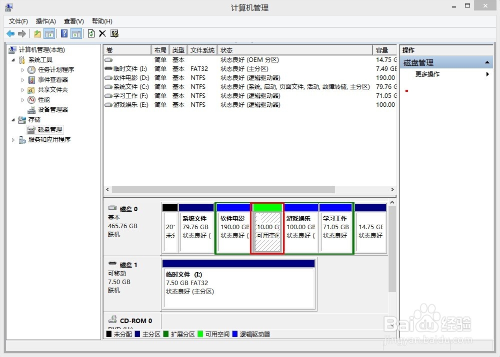 win7、win8如何新建磁盘分区