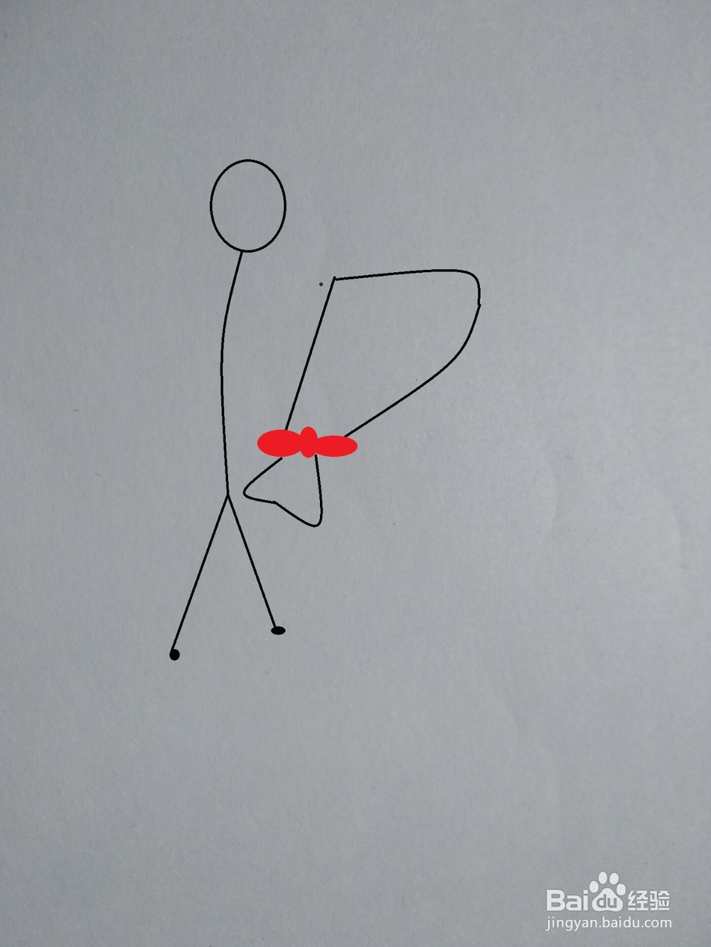 手捧爱心花束的火柴人画法