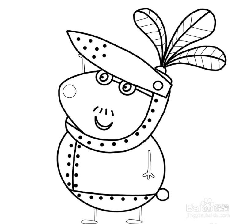 怎么画穿盔甲的兔先生简笔画（小猪佩奇）