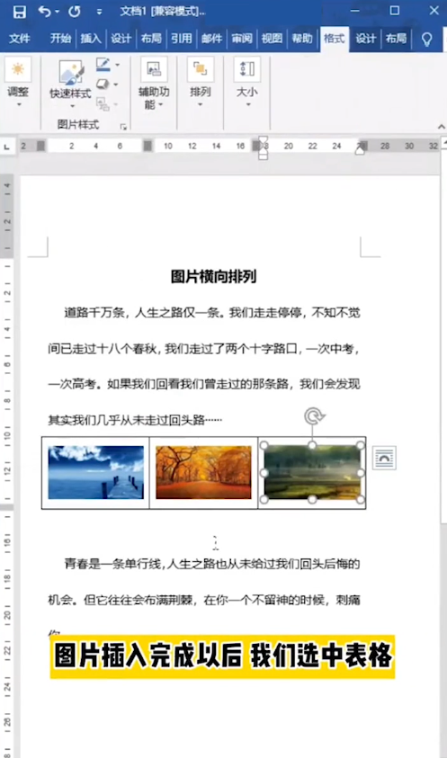 word图片怎么横向排列