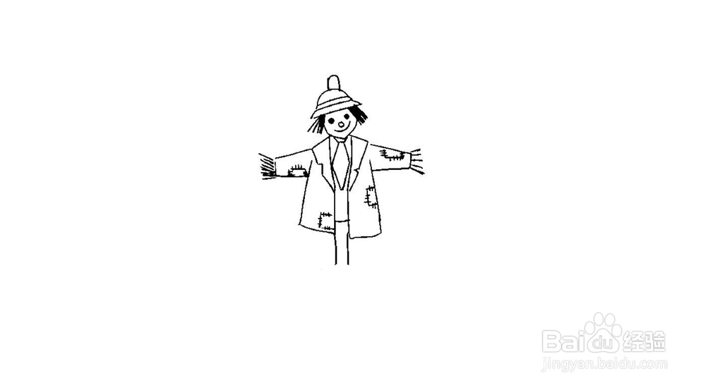 稻草人简笔画步骤分解