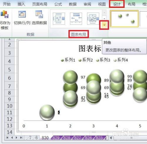 EXCEL怎么让三维气泡图的图表布局显示布局7效果