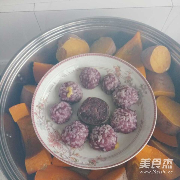 紫薯芝士米球