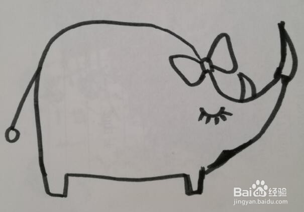 小犀牛的画法 小犀牛的简笔画