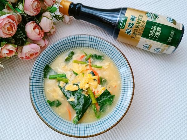 菠菜蛋花疙瘩汤
