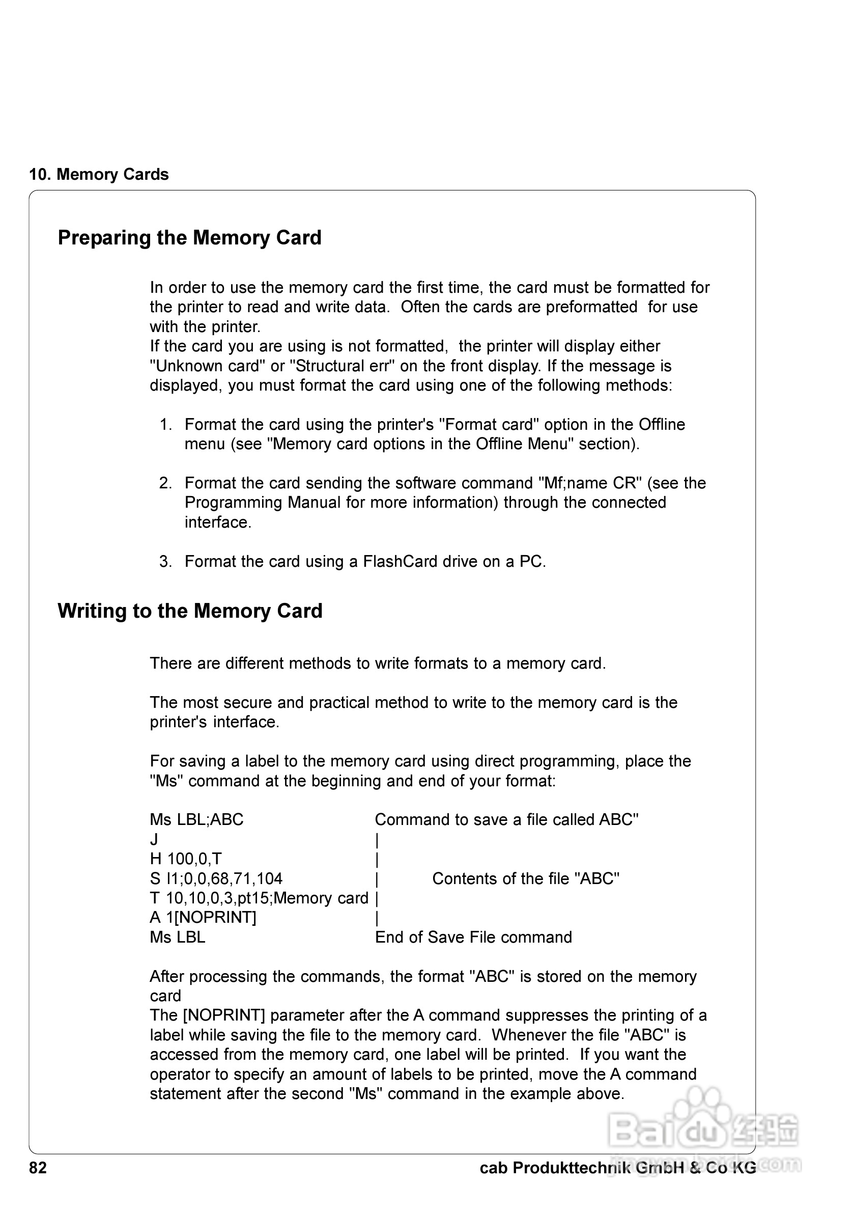 cab A8300打印机使用说明书:[9]