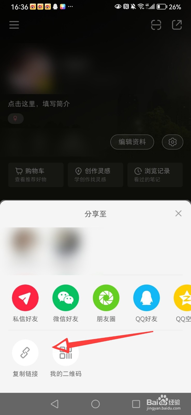 怎么复制小红书的链接