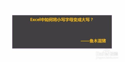Excel中如何将小写字母变成大写 百度经验