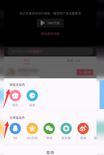 bilibili怎么转发动态