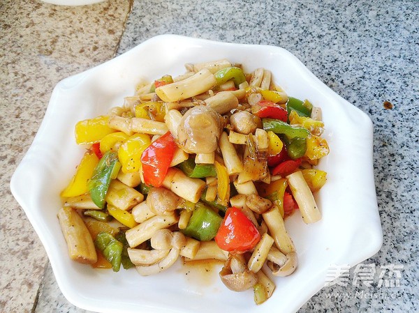 彩椒海鲜菇的做法
