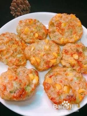 鸡胸肉虾泥蔬菜饼