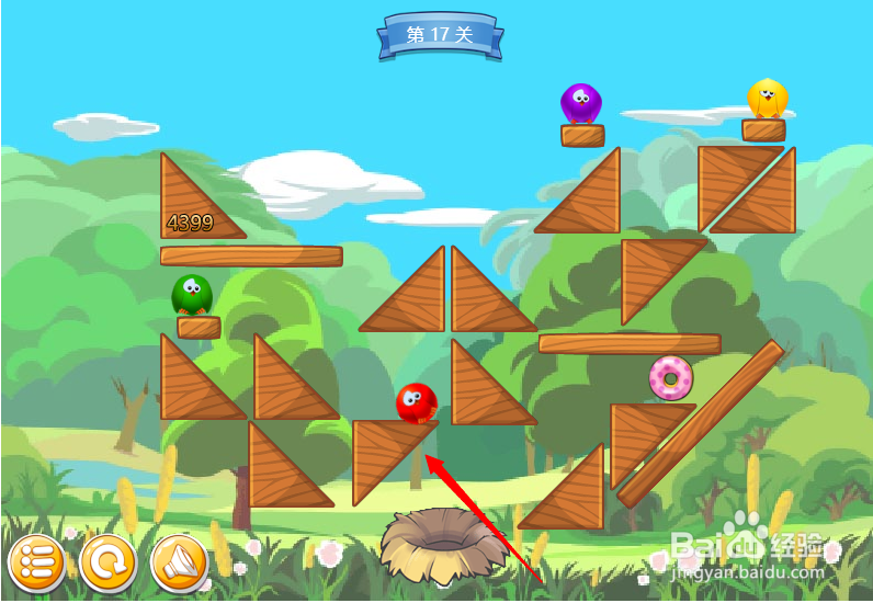 小游戏泡泡鸟历险记第17关