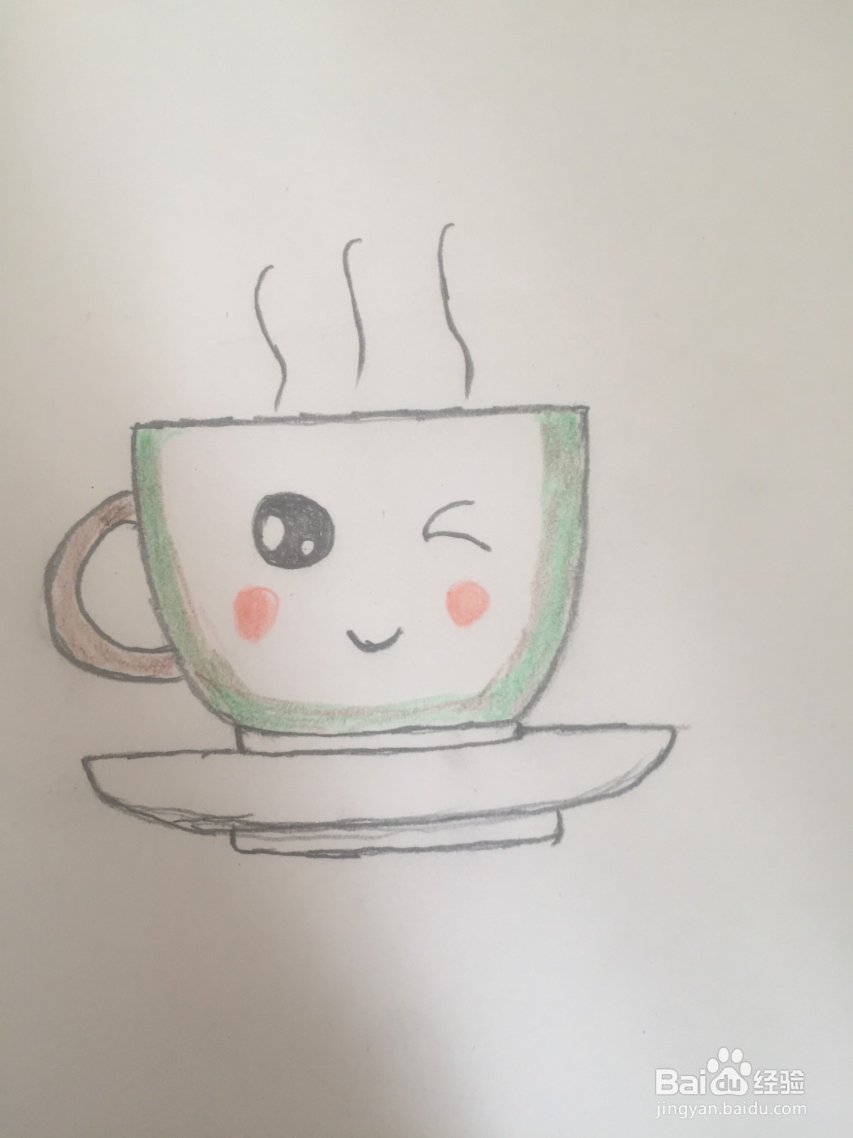 如何快速画出一杯热咖啡