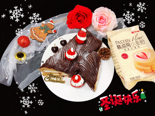 圣诞树桩创意蛋糕卷