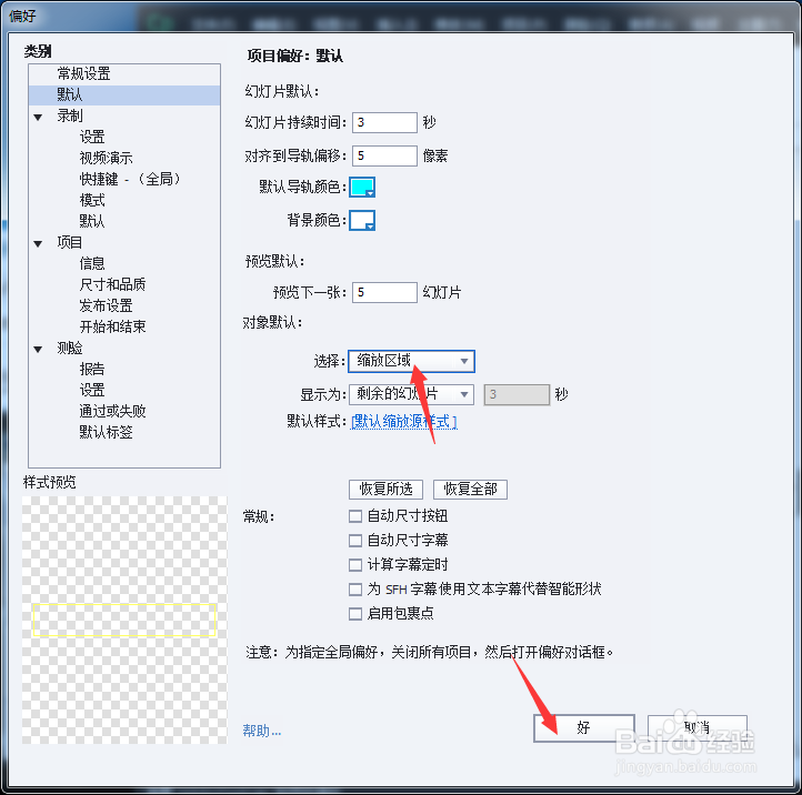 Captivate 2017怎么设置选择为缩放区域