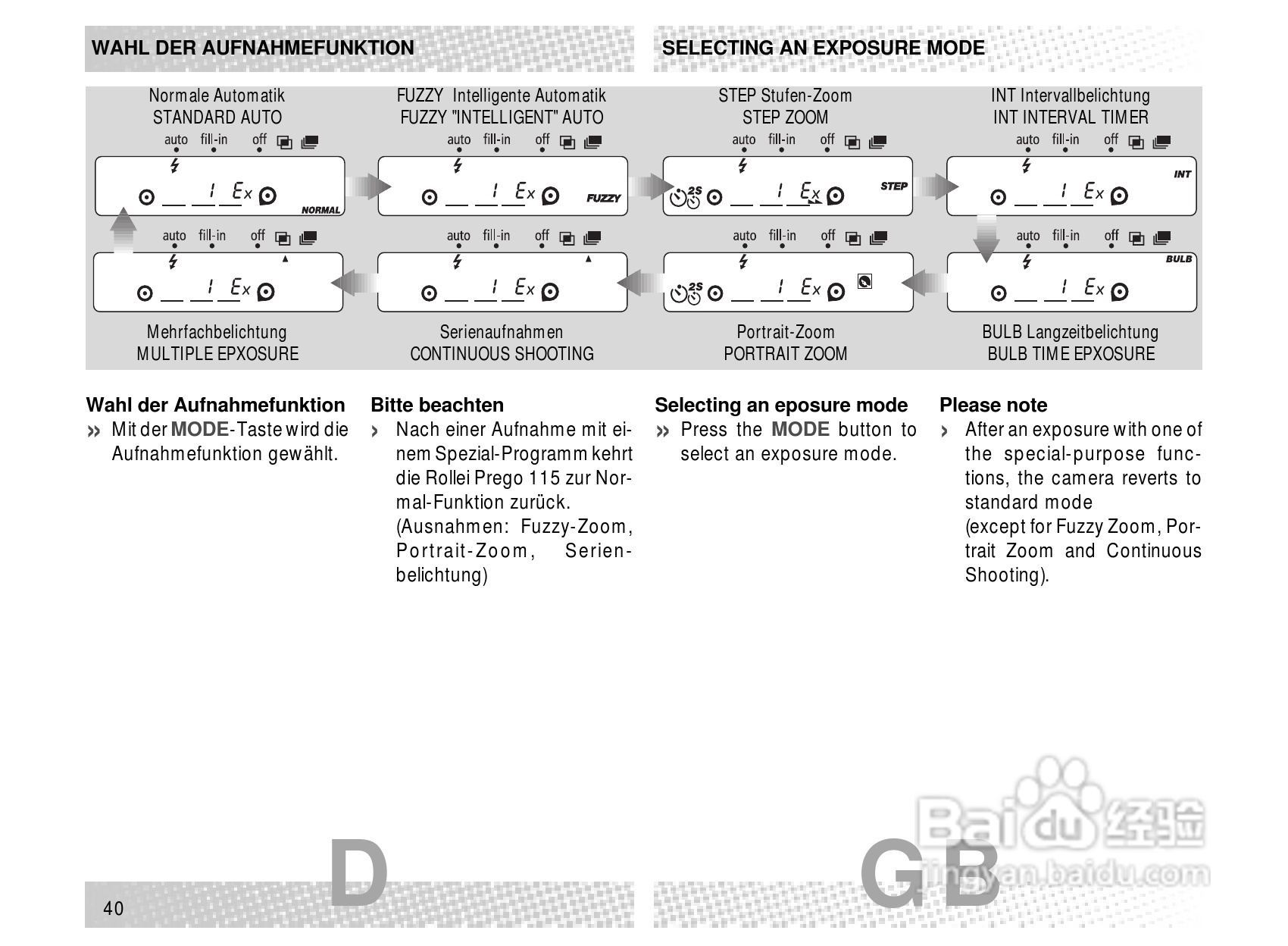 Rollei Prego 115型数码相机使用说明书:[4]