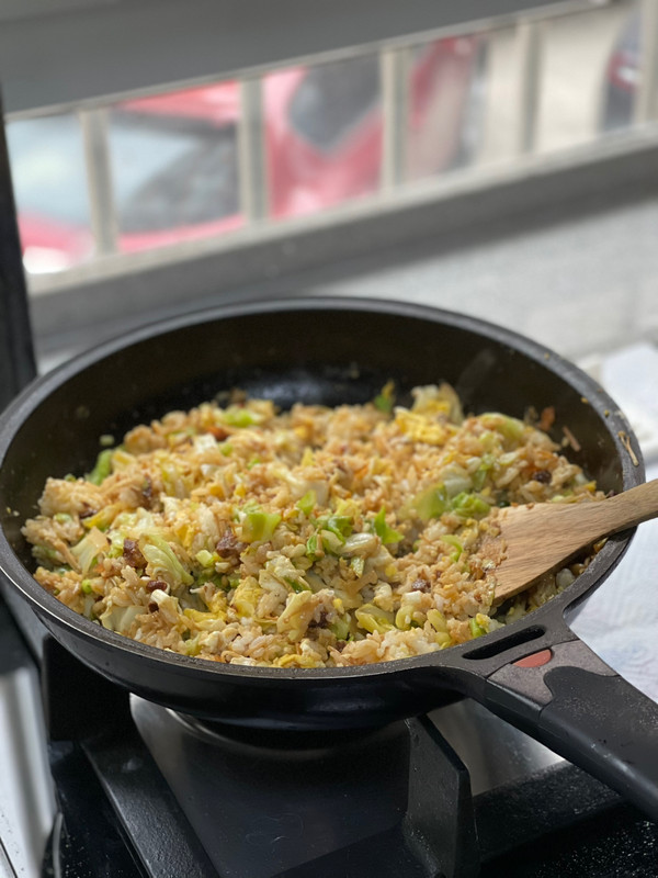 甘蓝菜芦笋炒米饭