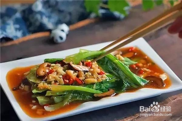 蒜蓉香菇油麦菜