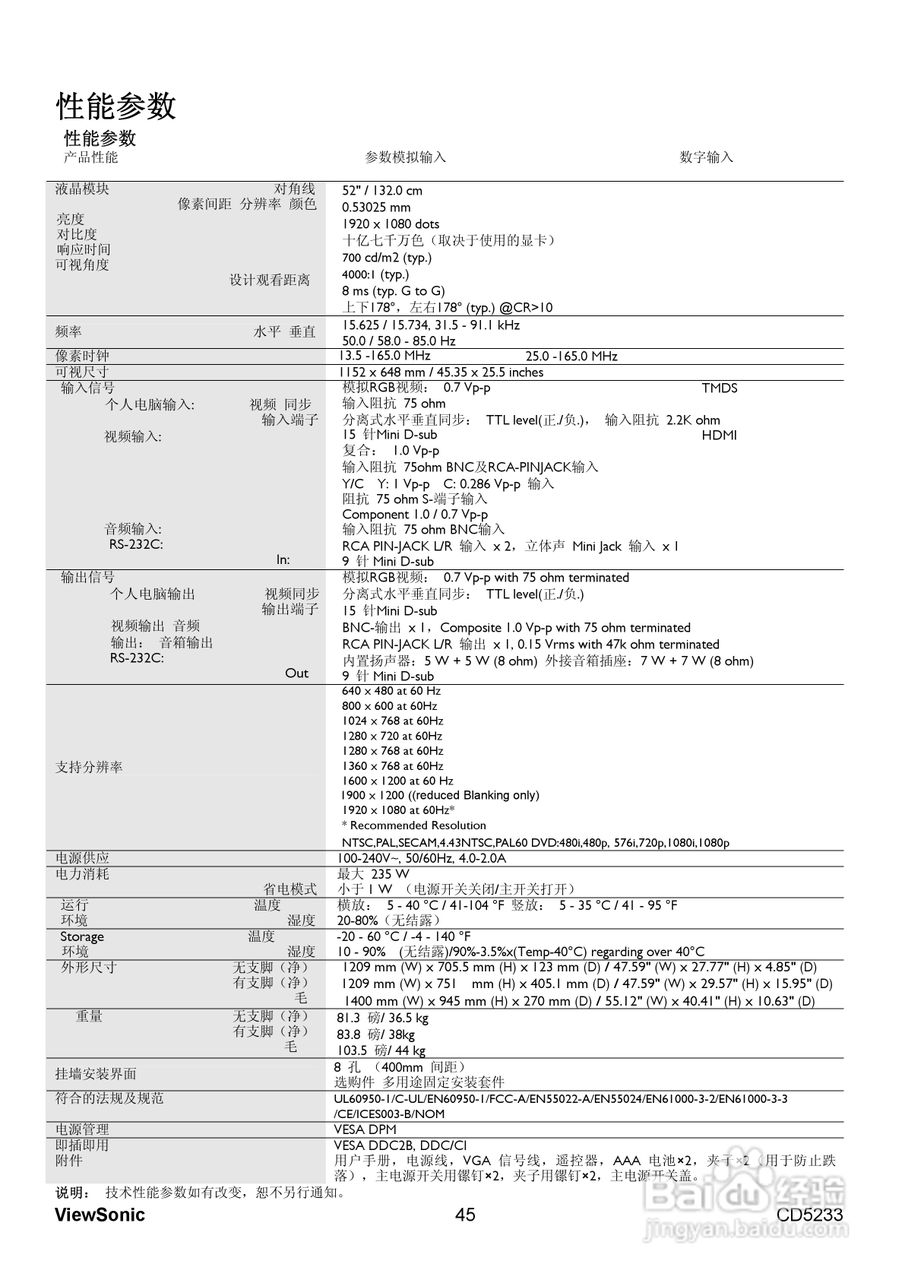 ViewSonic优派CD5233显示器说明书:[5]