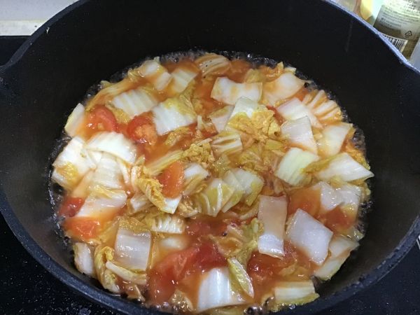 西红柿炒娃娃菜
