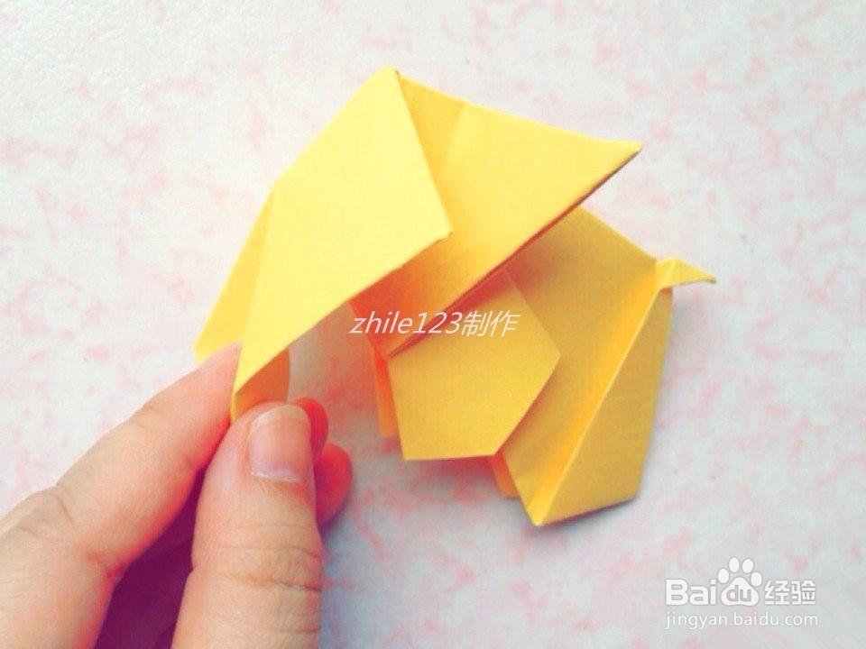 手工折纸制作：[21]一起折:大象