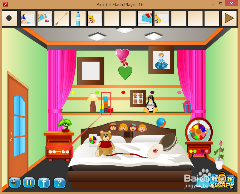 Flash游戏攻略：[46]逃出孩子的迷你卧室