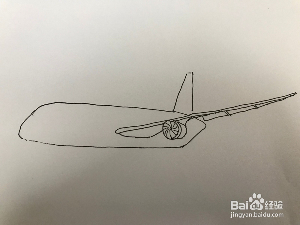 画一个简易飞机客机2