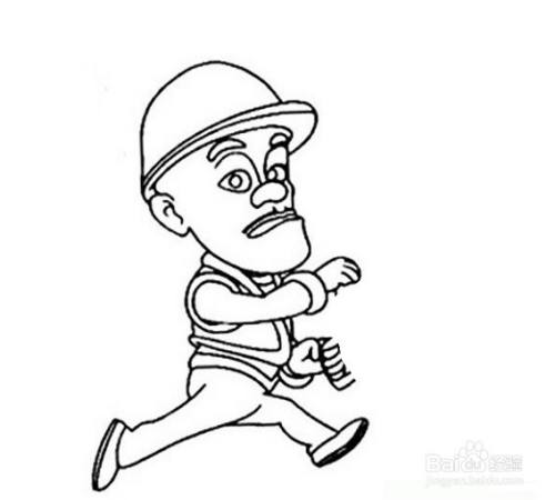 拿着电锯的光头强的画法