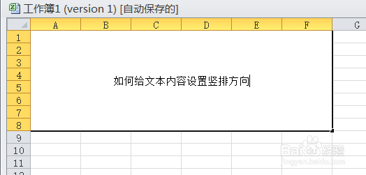 Microsoft Excel如何给文本内容设置竖排方向