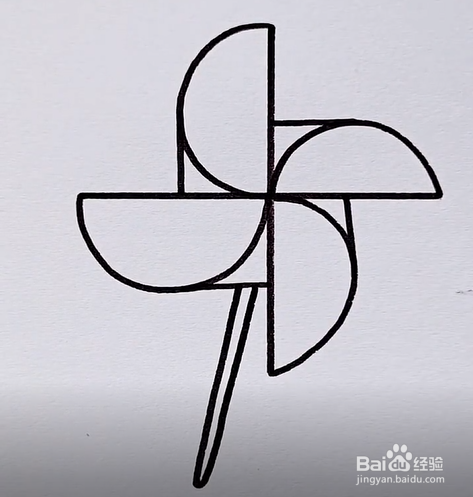 怎么快速画一个风车