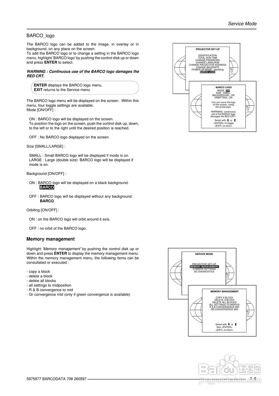 Barco巴可 DATA 708投影机说明书:[5]