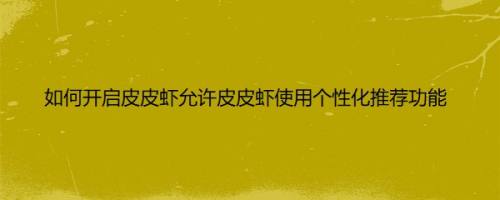 如何开启皮皮虾允许皮皮虾使用个性化推荐功能