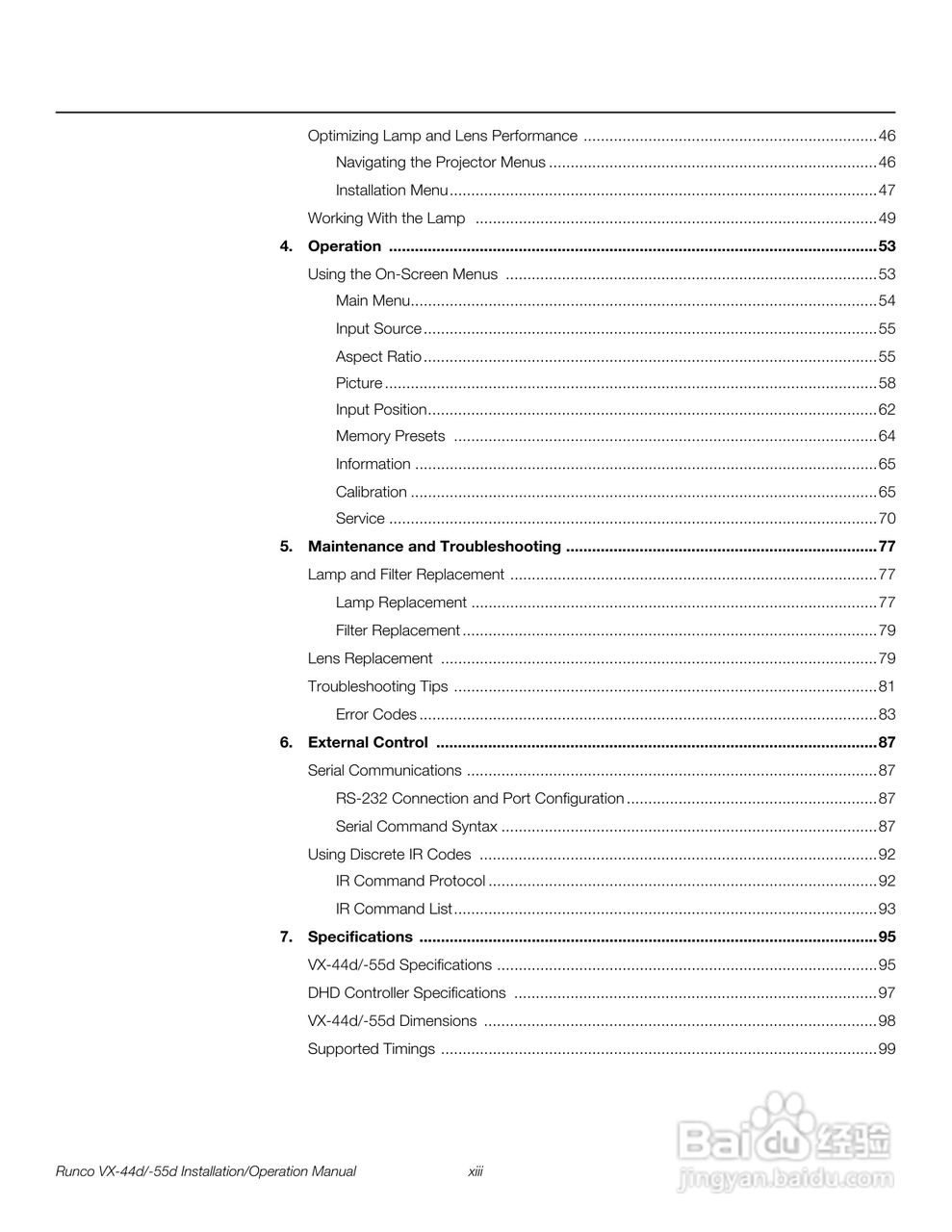 Runco VX-55d投影机使用说明书:[2]