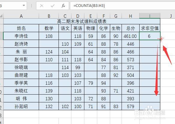 Excel如何使用counta函数统计非空单元格数量