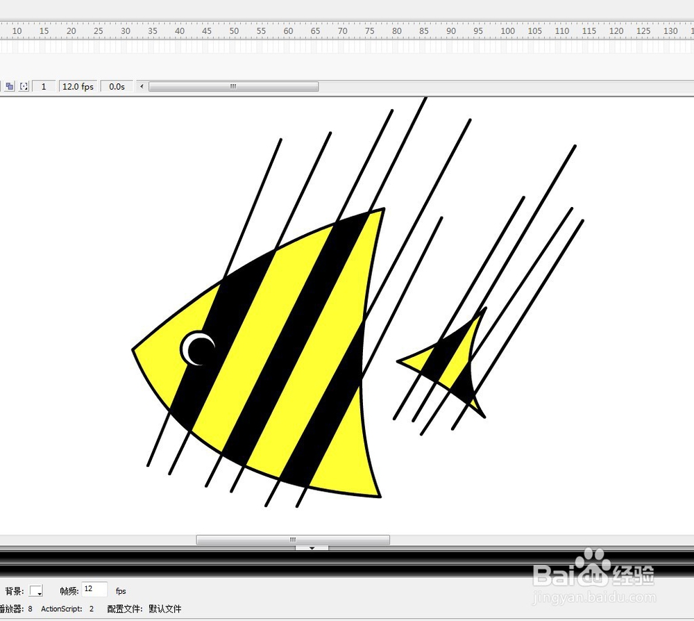 flash用三角形绘制一条热带鱼的教程