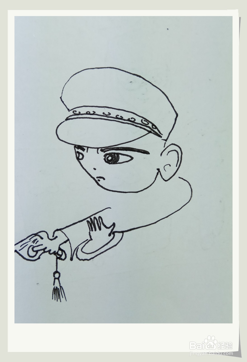 怎样画钢笔画“小警官”
