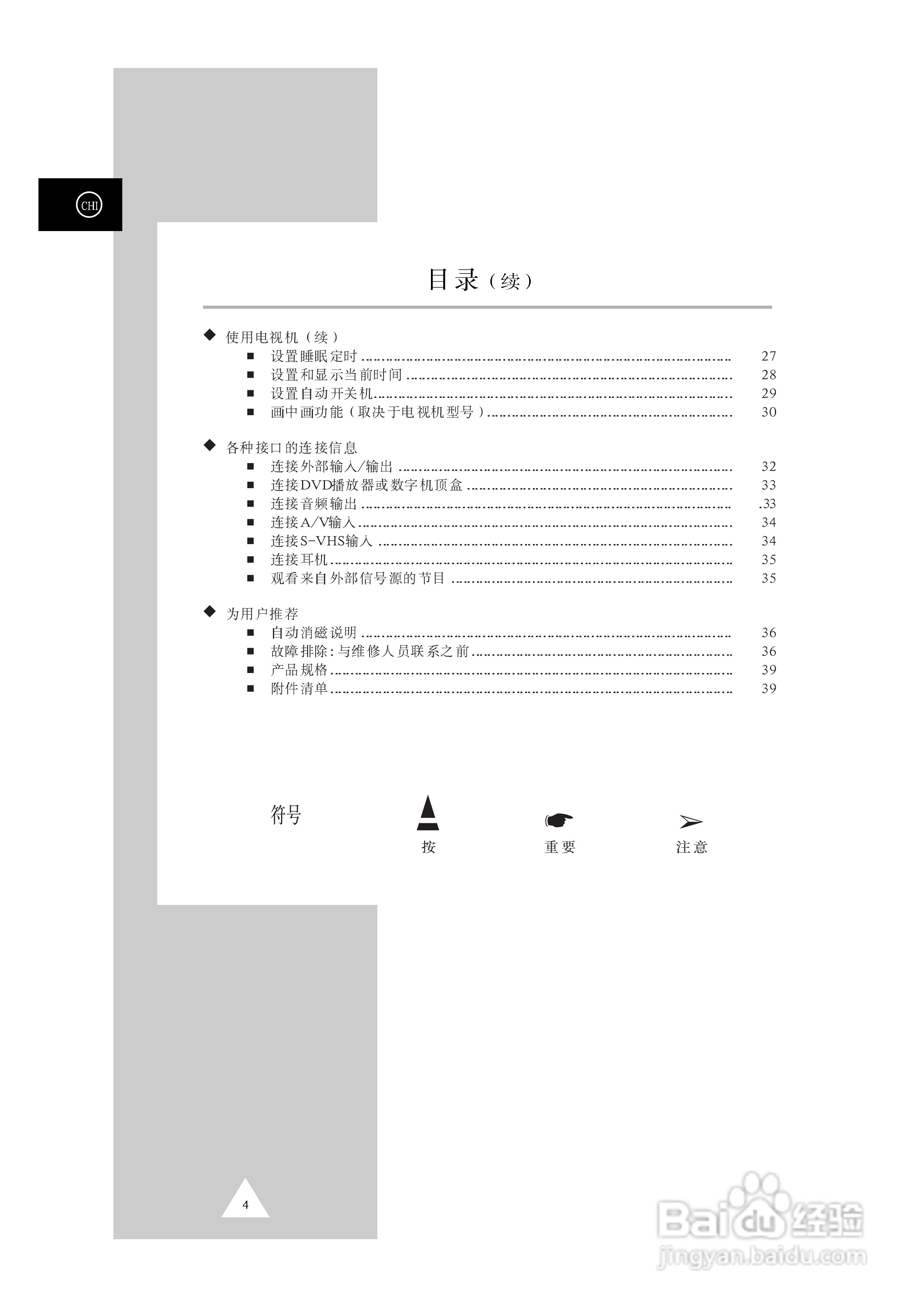 三星WS32A10彩色电视机使用说明书:[1]