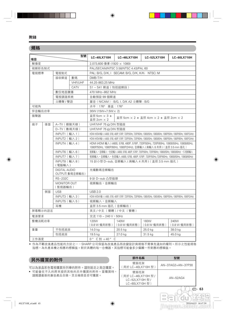声宝LC-40LX710H型液晶电视机说明书:[7]