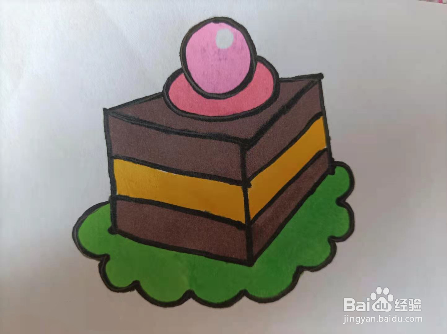 巧克力夹层蛋糕的简笔画怎么画