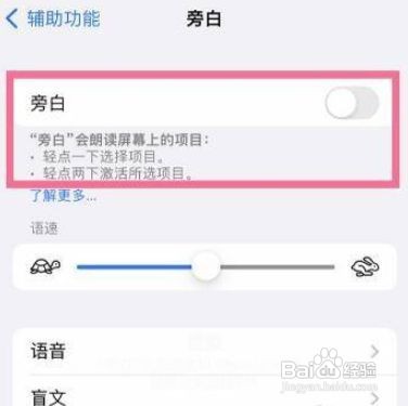 苹果手机voiceover怎么关闭